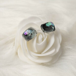 Boucles d'oreilles puces en forme de rectangle