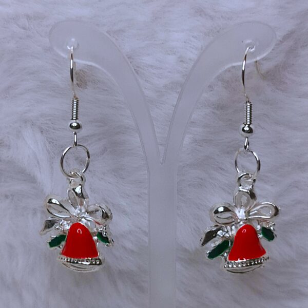 Boucles d'oreilles de noël : cloche rouge