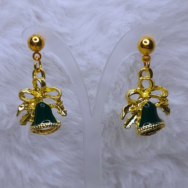 Boucles d'oreilles de noël : cloche verte